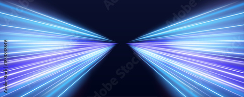 Electric cyan streaks spiral across abstract city grids, glowing with energy. Sparks highlight dynamic motion. Perfect for sci-fi visuals. 