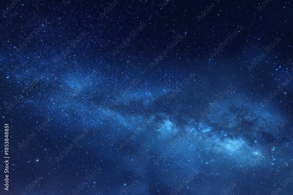Obraz premium Celestial Wonders: Milky Way Unveiled with Countless Stars Against a Deep Blue Night Sky