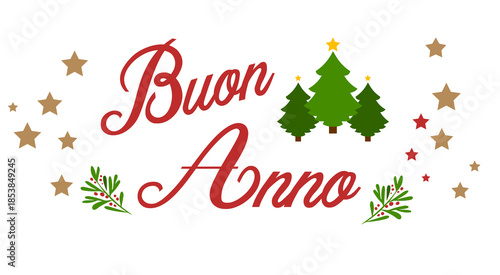 Tableau sur toile Tanti Auguri e Buone Feste , vi auguriamo un felice anno nuovo e un buon inizio
