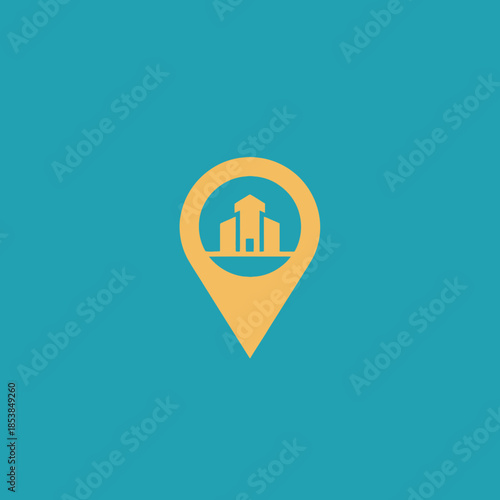 Building Location Pin Icon.