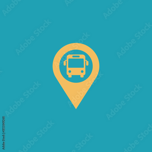 Bus Stop Location Pin Icon.