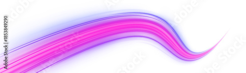 Pink neon waves spiral along abstract highways, forming luminous trails. Motion blur enhances speed. Perfect for cyberpunk or tech visuals. PNG