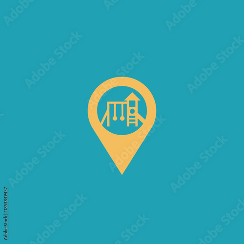 Playground location pin icon for childrens park.