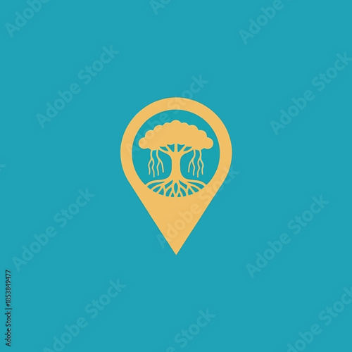 Tree of Life Location Pin Symbol.