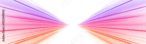 Pink and orange light trails ripple along futuristic highways. Motion blur emphasizes speed and energy. Perfect for dynamic tech visuals. PNG