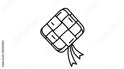 Ketupat Icon: Traditional Southeast Asian Rice Cake for Islamic Holidays