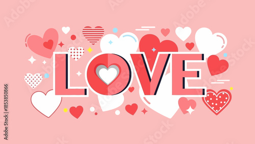 Love Heart Word Art - Romantic Valentine's Day Graphic Design