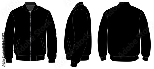 Bomber Jacket Mockup Template Vector