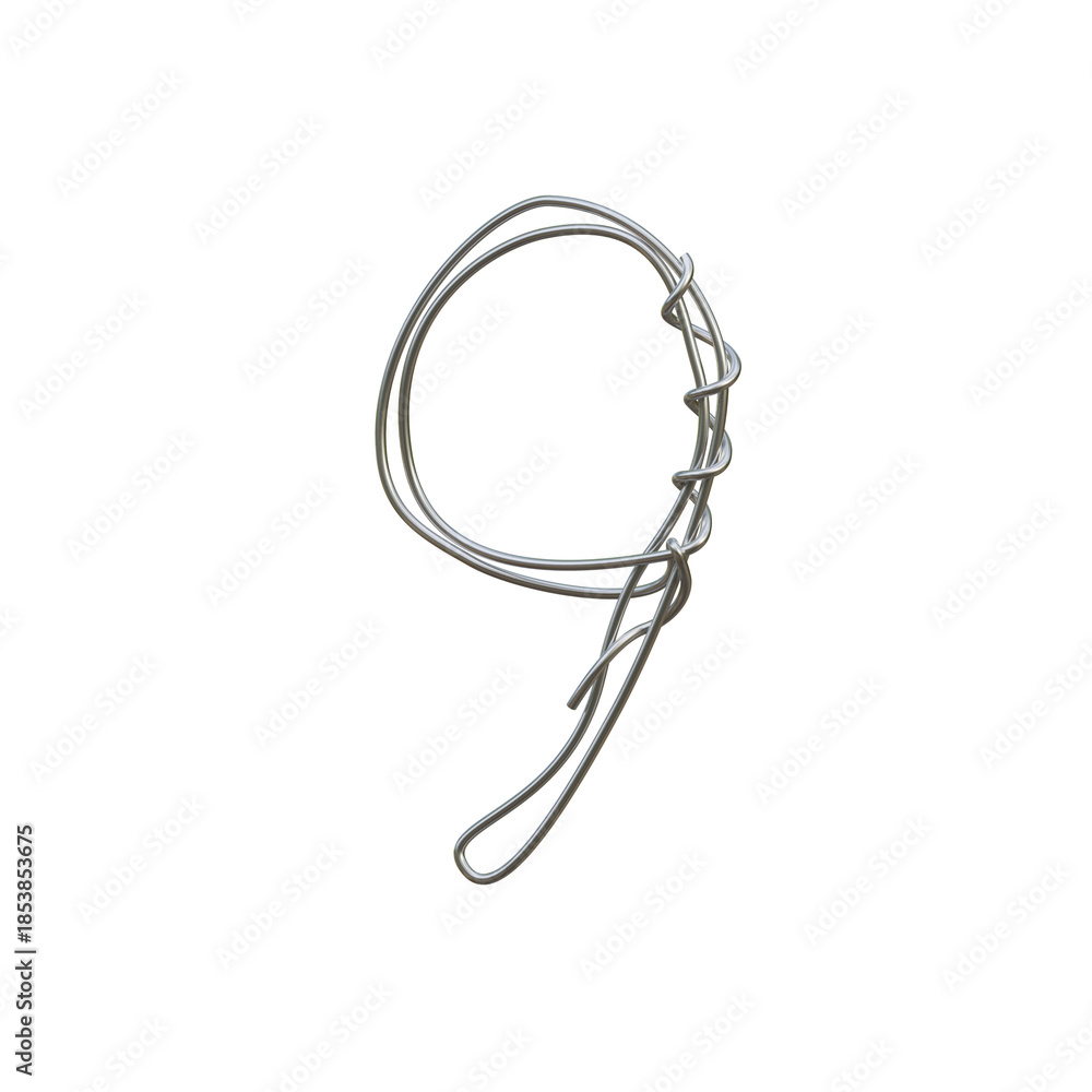 Naklejka premium Metalic Wire 3D Alphabet or PNG Letters