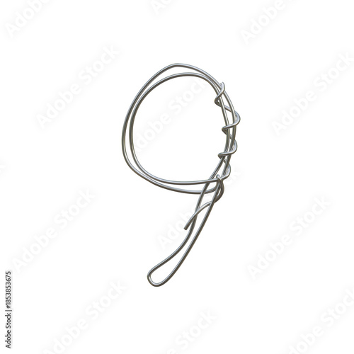 Metalic Wire 3D Alphabet or PNG Letters