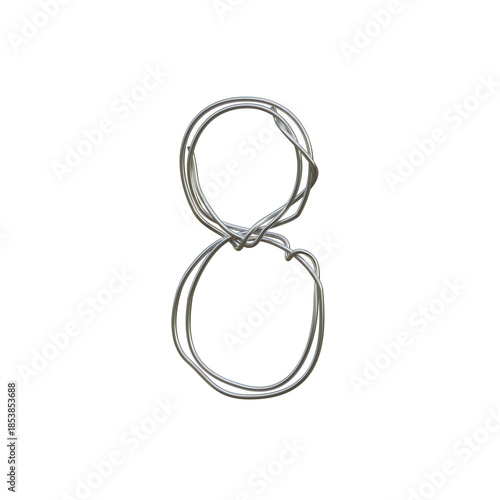 Metalic Wire 3D Alphabet or PNG Letters