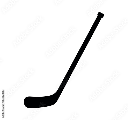 Hockey stick silhouette icon vector flat illustration on white background. Hockey stick icon. 