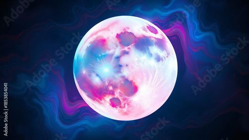 Wallpaper Mural An abstract 3d glowing blue earth sphere shines as a celestial globe within the dark star filled space of the global astronomy world Torontodigital.ca