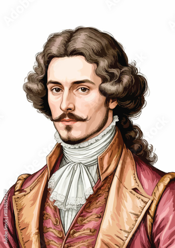 057-06-Stylish victorian man wearing a top hat and formal suit, representing historical elegance