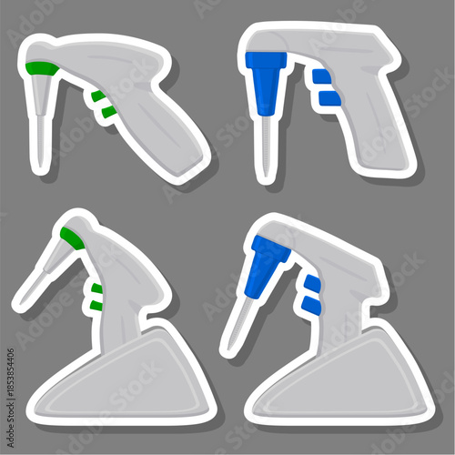 Illustration on theme big kit different medical pipette, dropper for laboratory