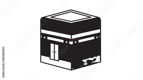 The Kaaba Shrine: A Revered Sacred Cube in Mecca, Center of Islamic Pilgrimage and Spiritual Worship.