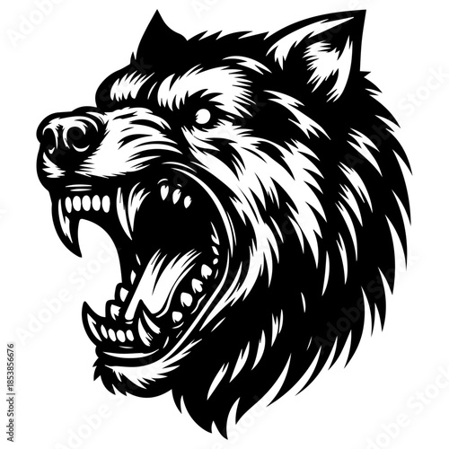 Tribal Wolf Head Vector Tattoo Illustration