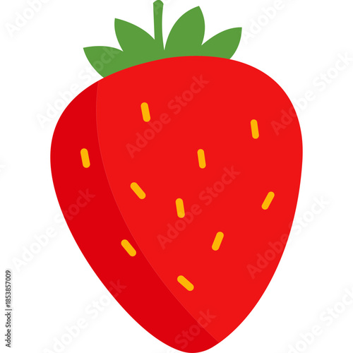 Strawberries Icon Flat Style – Valentine’s Day Love, Romantic Fruit, Sweet Dessert Symbol