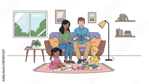 Happy family enjoying quality time together at home