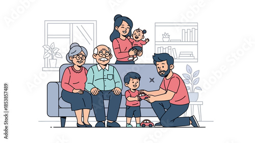 Happy multigenerational family enjoying quality time together indoors