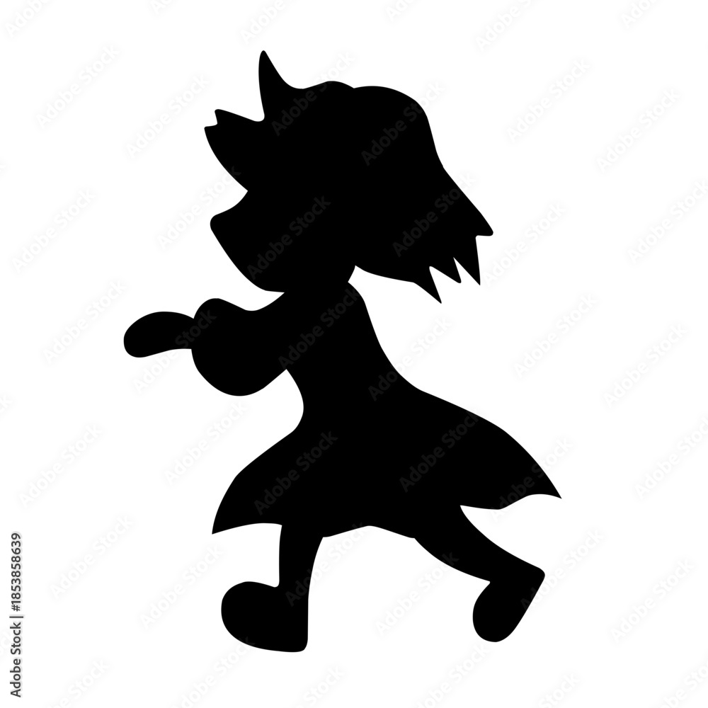 Obraz premium Halloween child silhouette vector