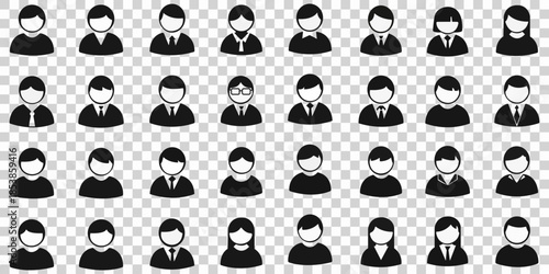 Business Avatar Collection A meticulously curated array of business-style avatar icons. The icons present a diverse mix of gender, and expressions.