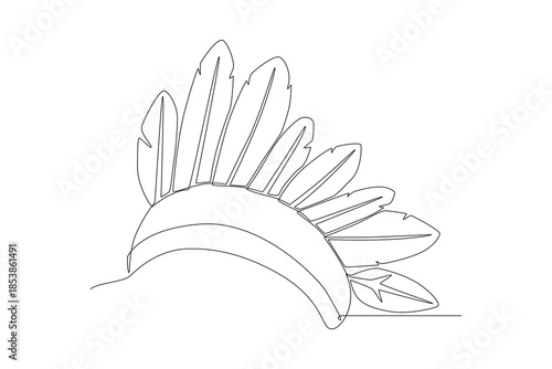 Pueblos indígenas concept one-line drawing