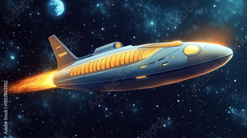 Wallpaper Mural Futuristic spaceship illustration Torontodigital.ca