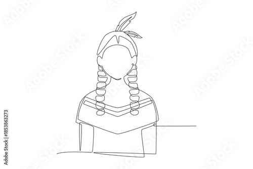 Pueblos indígenas concept one-line drawing