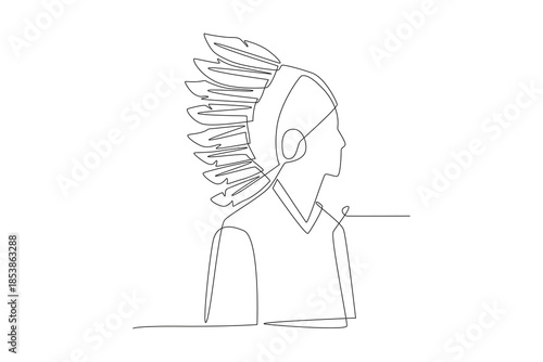 Pueblos indígenas concept one-line drawing