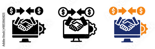 Trade System Icon Collection Glyph & Mixed Style 