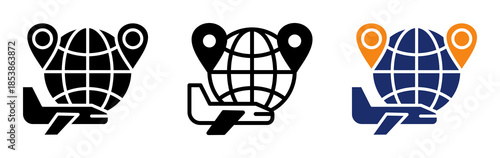 Global Distribution Icon Collection Glyph & Mixed Style 