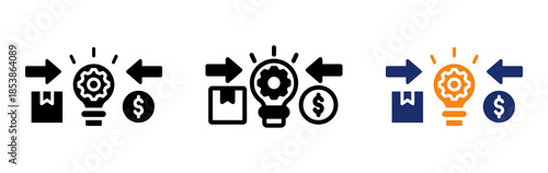 Trade Activity Icon Collection Glyph & Mixed Style 