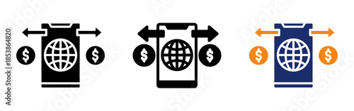 Global Transaction Icon Collection Glyph & Mixed Style 