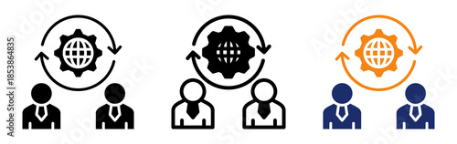 Global Operations Icon Collection Glyph & Mixed Style 