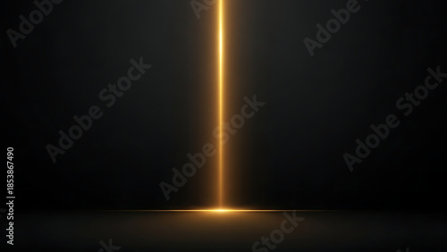 Majestic golden light beam illuminating a dark stage, creating a mystical and elegant abstract background