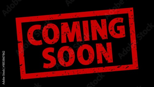 COMING SOON：飛び出す英語のゴム印（透過背景）
