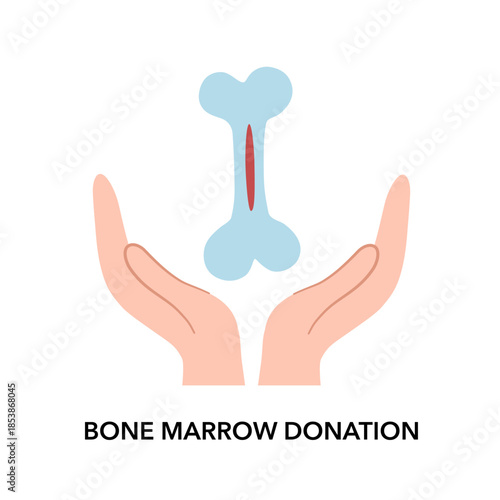 Human organ donation for transplantation with hand, suitable for medical banner, infographics and education. Bone marrow donation concept.
