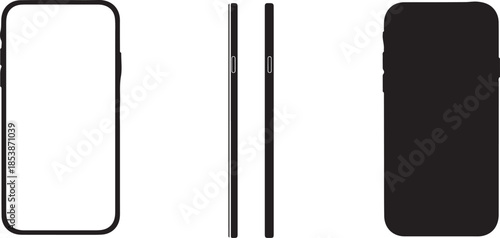 Modern smartphone vector mockup with a blank screen, ideal for mobile app interface design and digital communication concepts