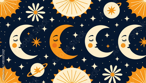 Islamic art, Arabic style seamless background with stars
