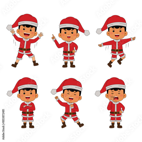 cute little boy christmas vector illustration