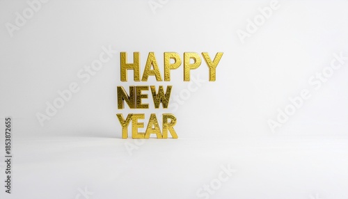 Minimalist Happy New Year Gold Typography Design