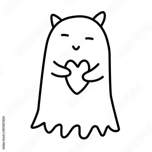 Cute ghost vector icon