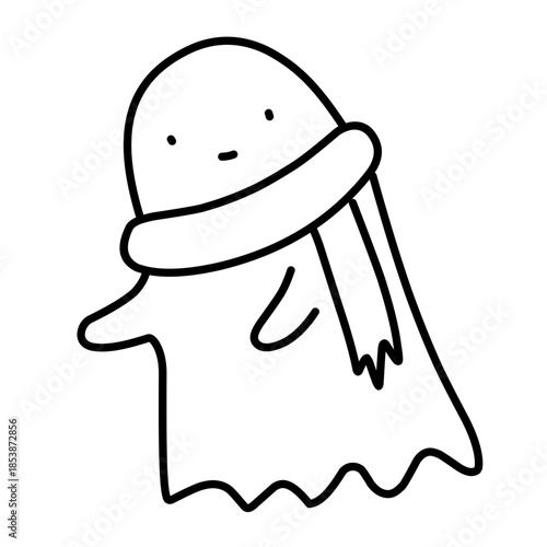 Cute ghost vector icon