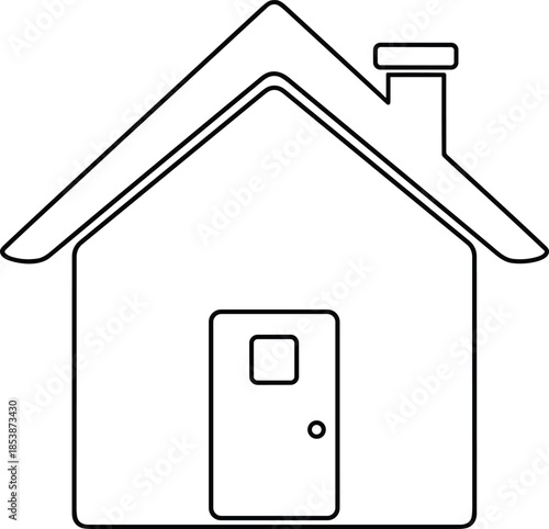 Minimalist house line art vector icon for real estate branding home services residential construction and neighborhood property development graphic design elements.