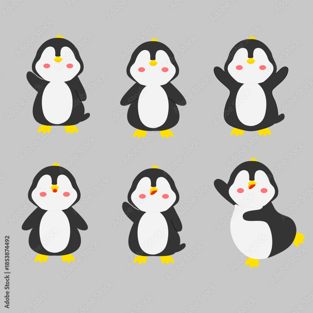 Fototapeta premium set of penguins