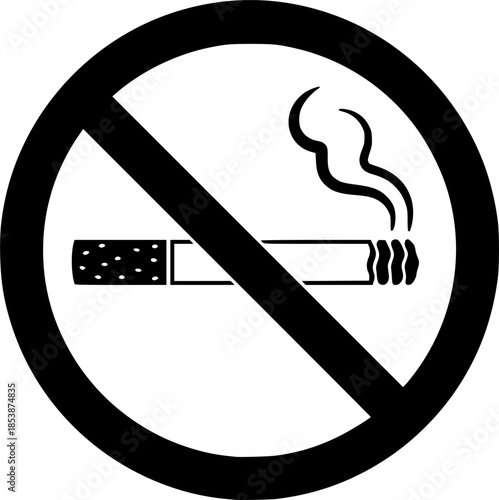 No smoking symbol prohibition silhouette vector illustration
