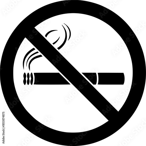 No smoking symbol prohibition silhouette vector illustration
