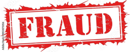 Red grunge stamp with the word fraud on white background
