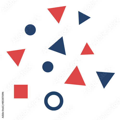 Confetti and Geometric Shapes Flat Style for Party and Surprise Decor, set of arrows